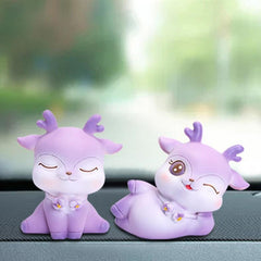 Adornos de resina de ciervo morado