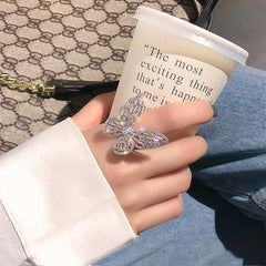 Anillo ajustable abierto de mariposa vintage