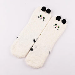 Warme Socken mit Cartoon-Tiermotiv