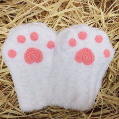 Kawaii Plush Half Finger Cat Claw Gloves