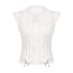 Coquette Lace Up Corset Blouse