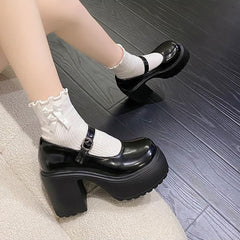 Coquette Leather Platform Mary Janes