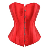 Coral Red Gothic Hourglass Overbust Corset