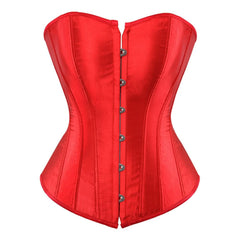 Coral Red Gothic Hourglass Overbust Corset