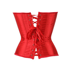 Coral Red Gothic Hourglass Overbust Corset
