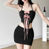 Cute Bow Tie Halter Crop Top