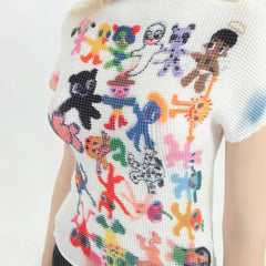 Linda camiseta de dibujos animados kawaii harajuku