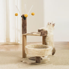 Árbol para gatos con forma de pizza