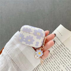 Estuche para Airpods con diseño de flores (con colgante)