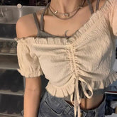 Top corto de dos piezas con cordón ajustable