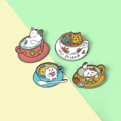 Coffee Cat Pins