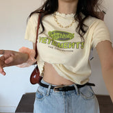 Camiseta corta de encaje de verano