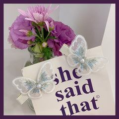 Vintage Embroidered Butterfly Hair Clip