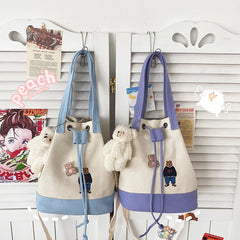 Bolso bandolera con cordón de oso