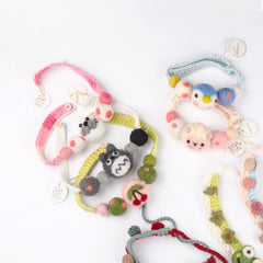 Collar de cuello de gato tejido con lana de algodón y leche