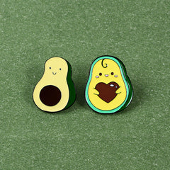 Pins de aguacate de dibujos animados