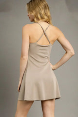 Crisscross Square Neck Dress