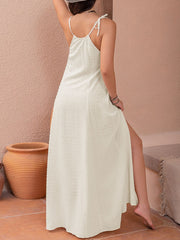 Swiss Dot Sleeveless Maxi Dress