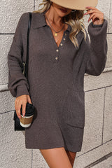Long Sleeve Sweater Dress with Pockets