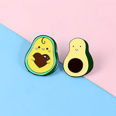Pins de aguacate de dibujos animados