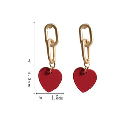 Pendientes de lazo de amor rojo