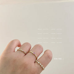 Juego de 3 anillos abiertos con corazón de circón