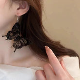 Black Hollow Butterfly Dangle Earrings