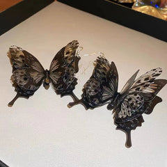 Black Hollow Butterfly Dangle Earrings
