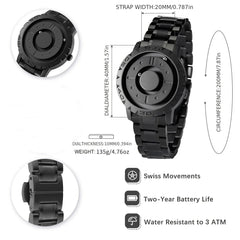 Magnetic Ball Pointer Quartz Watch
