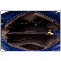 Handles and Top Faux with Handbag Black Leather