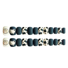 Cartoon Blau Matt Tragbare Nägel Fertig Maniküre