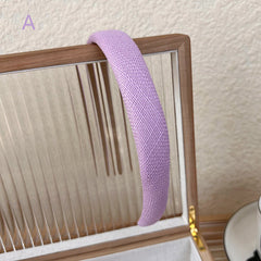 Diadema de ala ancha tejida con pata de gallo vintage morada