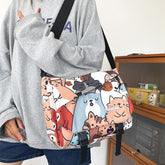 Lustige Persönlichkeit Cartoon Katze Messenger Bag