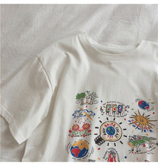 Camiseta con estampado de dibujo bonito