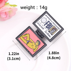 Pin divertido de dibujos animados con permiso de trabajo del FBI