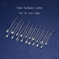 Pendientes de plata 925 con letras brillantes, oferta especial