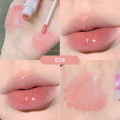 Brillo labial de oso mariposa con burbujas de perla