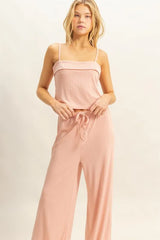 Rib Knit Cami Top and Pants Set