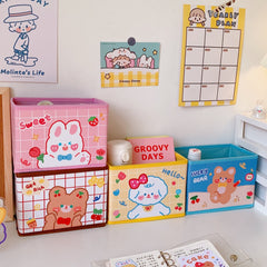 Faltbare Schreibtisch-Aufbewahrungsbox aus Stoff (mit Deckel/ohne Deckel)