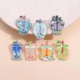 Cute Cartoon Bubble Milk Tea Style Pins