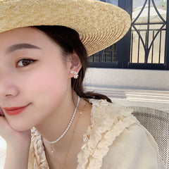 Pendientes de flor de concha de cerezo de noche