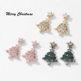 Stylish Shiny Christmas Tree Earrings