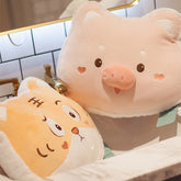 Linda almohada de peluche de cerdo tigre