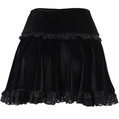 Emo Goth Samt Minirock