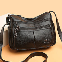 Shoulder Bag Multi-Pocket Faux Leather Crossbody