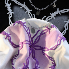 Cute Butterfly Chain Print Tee