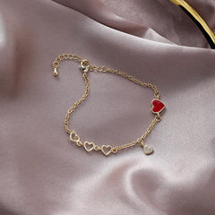 Pulsera de corazón rojo dulce