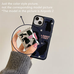Star Black Bunny Airpods Case