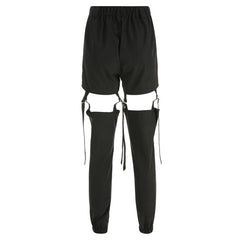 Combat Removable Buckle Hollow Out Pants