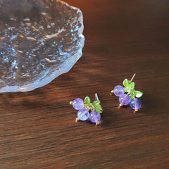 Frühlingstrauben-Kristall-Lila-Ohrringe